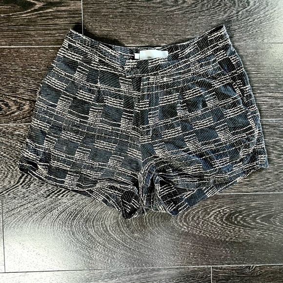 Silky Black And Tan Shorts - Picture 2 of 4
